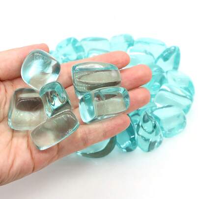 Đá Obsidian xanh dương mài nhẵn, tinh thể chữa bệnh, quặng số lượng lớn, sỏi, mẫu thạch anh, khoáng vật quý hiếm, trang trí bể cá, sân vườn, nhà cửa.