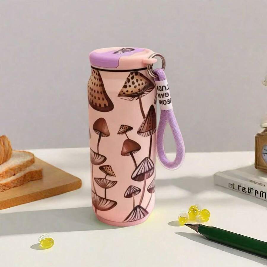 Stainless Steel Thermal Mug With A Creative Print; A Portable And Modern Thermal Water Mug. - 西瓜粉 - 查看 1
