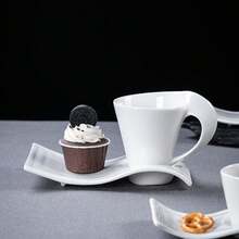 Juego de taza y platillo de cerámica de 80ml/100ml/180ml/280ml, elegante juego de taza de café y platillo de cerámica, adecuado para el té de la tarde, cafetería, uso diario en la oficina, fácil de limpiar, apto para lavavajillas - Multicolor - Ver 5