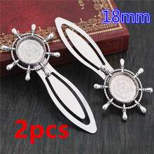 2 chiếc đế trống 18/20mm dùng làm bookmark, gắn đá cabochon, khay đựng phụ kiện làm trang sức DIY. - Đánh dấu trang cơ sở - Xem 31