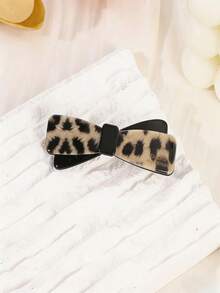1 buc Vintage Leopard Print Bow Hair Clip pentru femei Y2K estetic Hair Barrettes cadou de Paște Ziua Sfântului Patrick cadou accesorii de petrecere uz zilnic, cleme cu gheare - Multicolor - Vizualizare 9