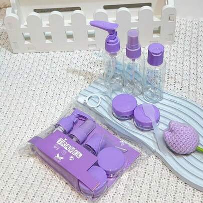 7pcs Travel Toiletry Bottles Set, Leak-Proof Travel Spray Bottles, Unisex, Can Hold Shampoo, Body Wash, Toner, Portable Accessory Storage