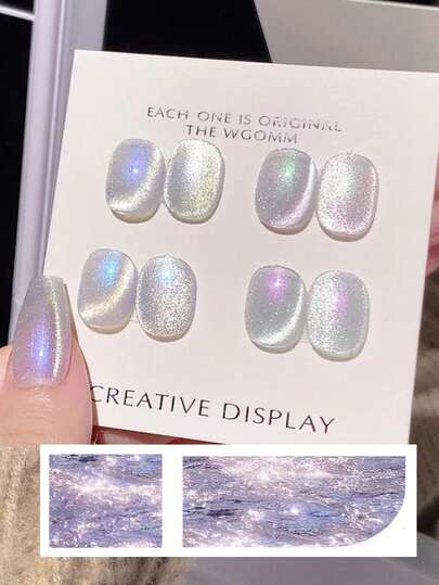 ความจุ 15มล., ฤดูใบไม้ร่วงและฤดูหนาวปี 2026, ชุดของขวัญกล่องสไตล์ใหม่สำหรับผู้หญิงในวันปีใหม่, ยาทาเล็บเจล Cat Eye สีฟ้า-เขียว-ม่วงประกายโฮโลแกรม Aurora Meteor Small Bulb. เหมาะสำหรับทุกฤดู, ความงามของเล็บ, จับคู่กับ Base Coat และ Top Coat, ต้องใช้แสง UV. ชุดเจล Cat Eye จากพืชเหมาะสำหรับผู้เริ่มต้น, บ้าน, สำนักงาน, การเดินทาง, การออกเดท. , สไตล์ยอดนิยมระดับซาลอนที่ติดทนนาน 28 วัน.