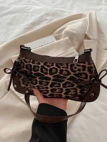 Tas bahu baru ini memiliki desain yang sederhana dan bergaya, dihiasi dengan motif leopard dan kontras warna yang mencolok. Desainnya dapat dilipat, sehingga dapat digunakan sebagai tas genggam maupun tas bahu. Sangat cocok untuk kegiatan sehari-hari, berbelanja, ke kantor, pesta, liburan, dan perjalanan singkat. Warna burgundy sangat serbaguna. - Kopi - View 8