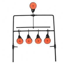 Metralla Caliente Giratoria Giratoria Disparando 5 Objetivos con Adhesivos para Rifle Airgun - Naranja Coral - Ver 1