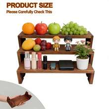 Estantería de exhibición de madera de 3 niveles, soporte rectangular para pasteles, organizador de perfumes y colonias - Juego de 3 estantes de exhibición - Ver 6