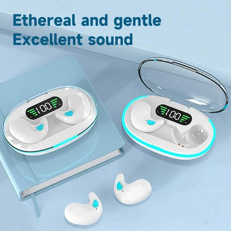 New Mini Wireless Earbuds With Noise Cancellation, Suitable For Sports, Gaming, Sleep, Bluetooth, Hi-Fi Stereo Music Headphones - Multicolor - View 1