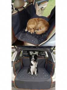 1pc Waterproof Tested Pressurized 210D Lightweight Oxford Fabric Car Pet Mat, Dirt-Resistant Waterproof Back Seat Pet Mat, Casual Comfortable Convenient Black With Colorful Edge, 1pc Pet Travel Car Waterproof Pet Mat - Multicolor - View 18