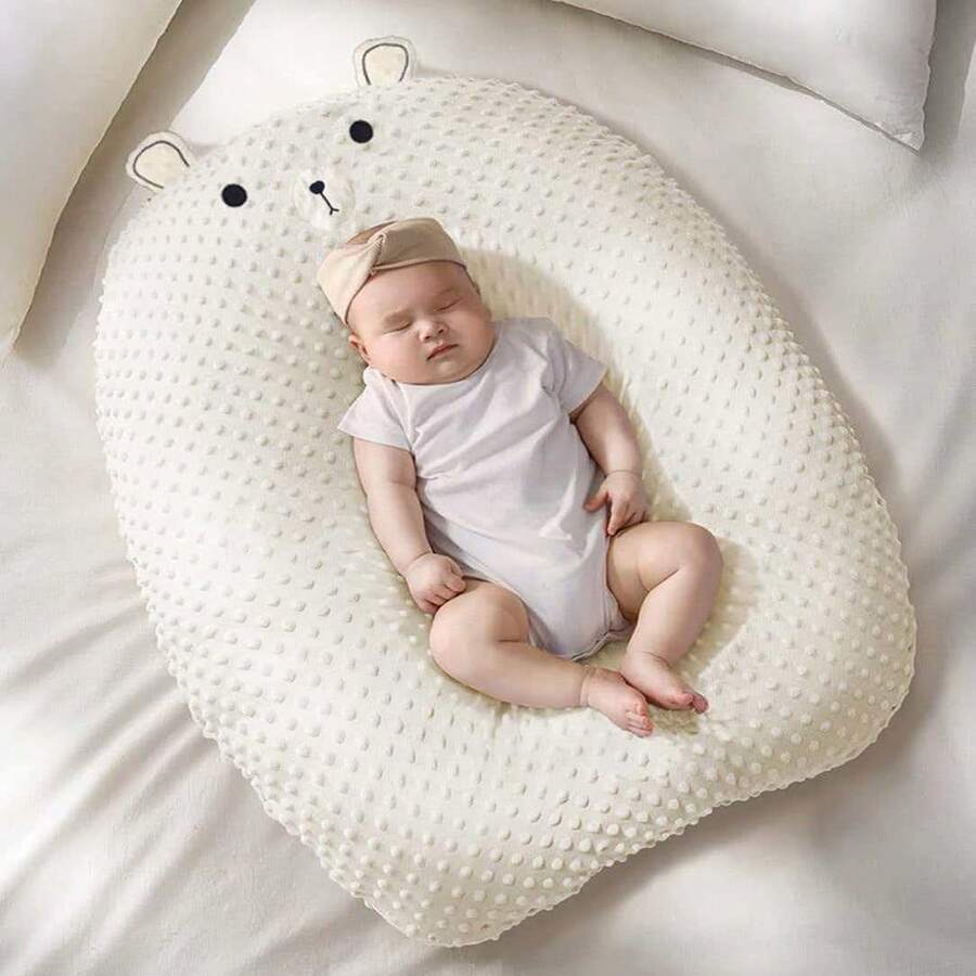 1 chiếc nôi em bé hoạt hình, gối nghiêng cho trẻ sơ sinh, giường em bé đa chức năng, gối nghiêng chống nôn, vỏ bọc có thể tháo rời - Nhiều màu - Xem 1