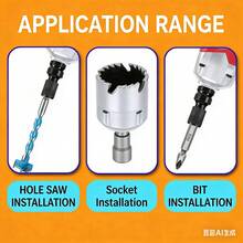 1/2" To 1/4" Hex Impact Socket Adapter, Chrome Vanadium Steel Quick Release Chuck Converter For Electric Wrench Air Impact Driver - A - View 6