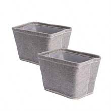 DII Collapsible Polyester Storage Basket or Bins Home Organizer Solution for Home Office Desk Shelf Bedroom and Closet Set of 2 Small Baskets - 12x10x8" - Gray - Gris - Ver 1