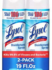 Lysol Spray, Household Essential Cleaning Supplies, Multi-Purpose Room Spray, Antibacterial Sanitizer Spray, Upholstery Deodorizer, Home And Bathroom, Crisp Linen,19 Fl Oz (Pack Of 2) - 液體 - 查看 1