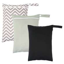 Diaper Wet/Dry Bag, Single Zipper Pocket Set, Waterproof, Washable, Reusable, Ideal For Travel, Beach, Pool, Gym, Swimwear Or Wet Clothing - 3 Pieces Set - Multicolor - View 10