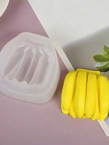 创意香蕉造型蜡烛和肥皂模具，DIY手工水果硅胶模具 - 白色 - 查看 1