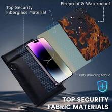 Faraday Privacy Bag - EMP And RFID Blocking, Anti-Tracking, Fire And Key Protection For Phones, Radios, And Car Keys - Black - View 9