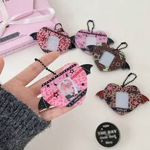 1pc Cute Cartoon Heart-Shaped 1-Inch Pendant, Student Backpack Charm, Idol Fan ID Card Holder, Keychain - Heart-shaped Card Holder - View 2