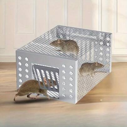 Automatic Mouse Trap! Iron Mouse Trap, Fully Automatic Mouse Catcher, Reusable Humane Mouse Trap For Indoor And Outdoor, For Pets And Family. Automatic Spring Door, Anti-Escape Net, Portable Outdoor Mouse Trap