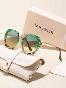 Verywork 1pc Geometric Frame Classy Aesthetic Delicate Superior Quality Fashion Eyeglasses Street Snap Accessories For Women Glasses Shades Basics Appointment Outfits Suitable For All Face Shapes - Multicolor - View 6