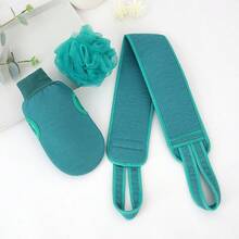 3pcs/Set Home Bath Exfoliating Towel, Powerful Back Scrubber, Bathing Accessories Set - Bath Towel + Back Stretcher + Bath Sponge - View 2