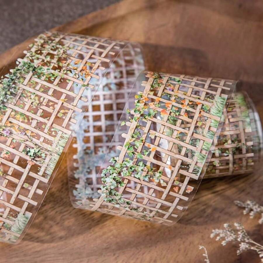 50mm*2m PET 花藤围栏景观胶带贴纸剪贴簿手账粘性手工DIY垃圾日记工艺品材料 - 多色 - 查看 1