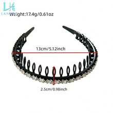 5pcs Women's Elegant Retro Luxury Rhinestone Embellished Wide Headbands Set, High Crown Hair Hoop, Bangs Styling Accessories, Suitable For Daily Wear, Mother's Day Gift, Classic Bohemian Party Headpiece, Sophisticated & Elegant Hairband - Multicolor - View 3