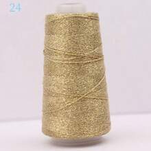 Shiny Gold & Silver Hollow Yarn Crochet Thread, Handmade DIY Doll Hair Embroidery Lace Edging Knitting Yarn - Multicolor - View 24