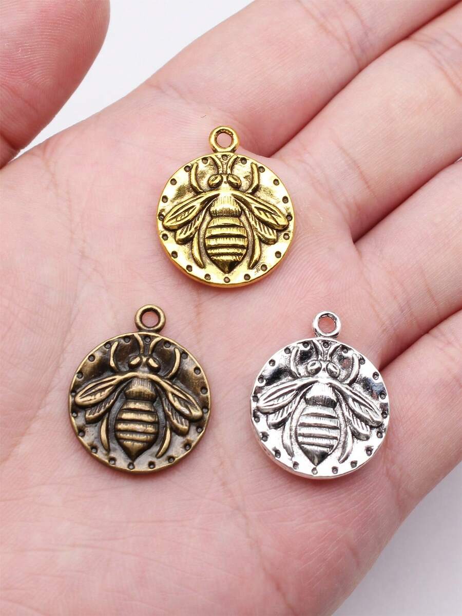 5pcs 24x20mm Bee Charms Pendant For DIY Jewelry Making Necklace Keychain Phone Chain Bracelet Making Accessories Handmade Craft Making Findings - Bee - View 1