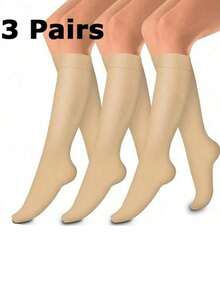 1/3/6 Pairs Unisex Copper Fiber Compression Socks, 15/20mmHg High Tube, Suitable For Pregnant Women, Nurses, Maternity Sports Shoes, Outdoor Sports Fitness, Y2K Comfortable Socks - Multicolor - View 9