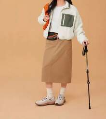 Skechers Women's New Warm & Comfortable Stand Collar Fleece Jacket, Cotton Padded - White - View 4