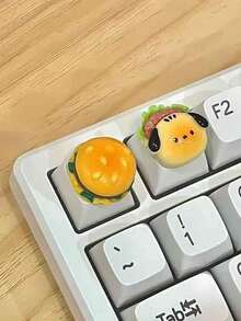 2个独特的凸起键帽，DIY美甲键盘配件，可爱斗牛犬打字和游戏辅助工具 - 查看 7