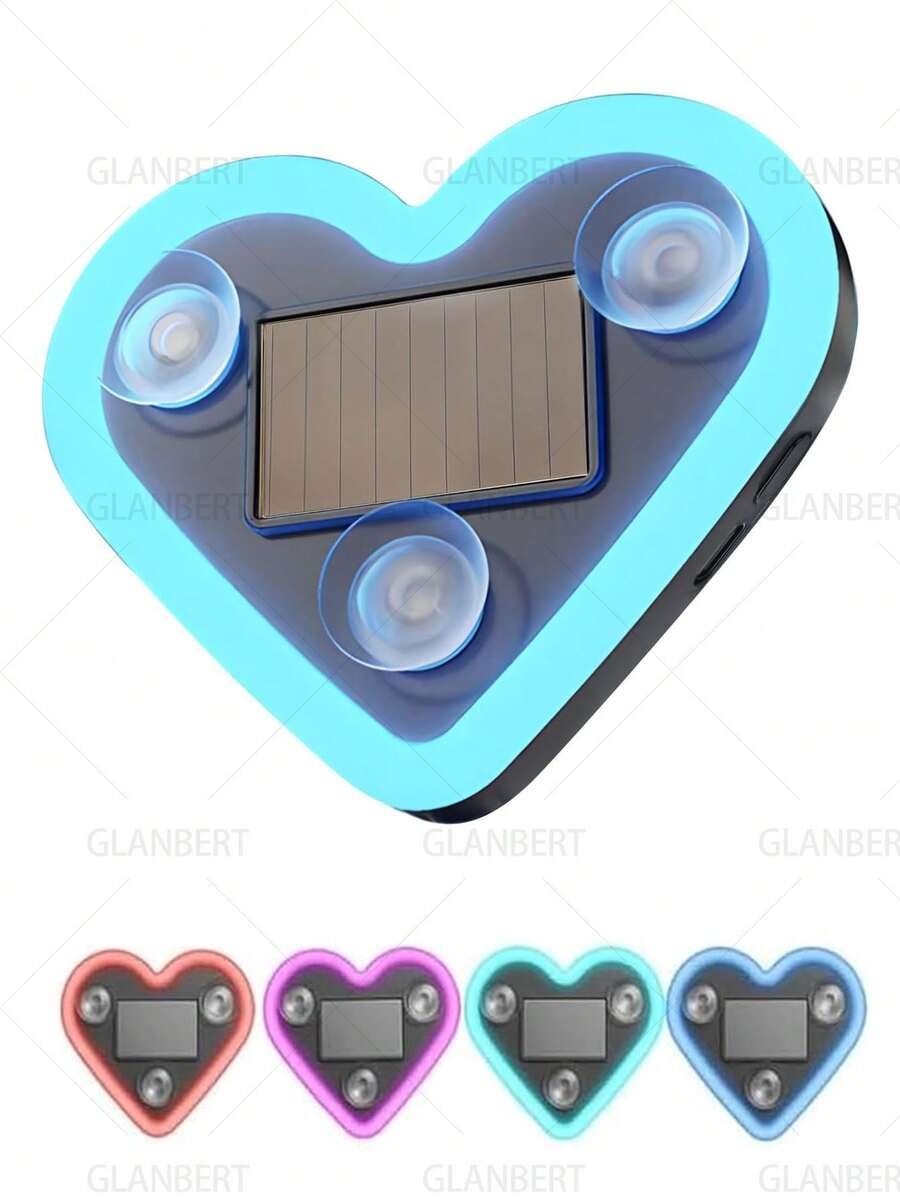 GLANBERT 汽車 LED 氛圍燈，可充電太陽能心形 LED 燈，6 種照明模式，浪漫汽車與戶外裝飾，適合情侶、女性、男性的理想禮物（搖晃即可在黑暗中亮起）