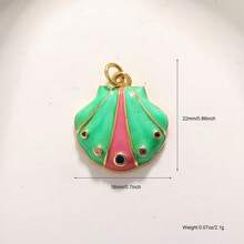 1件铜质时尚创意兔子、大象、蘑菇吊坠，多功能高端DIY手链、项链、耳环饰品配件 - 彩色 - 查看 14