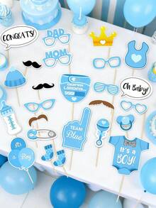 It's A Boy Baby Shower Party Photo Booth Props Kits On Sticks Set Of 1set - A - View 3