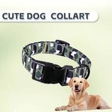 经典迷彩图案宠物项圈，可调节防勒颈，耐用涤纶材质，适合小型/中型/大型犬日常佩戴 - 混合色 - 查看 4
