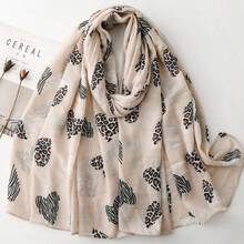 Leopard And Zebra Print Heart-Shaped Scarf, Contrast Animal Pattern Scarf, Elegant And Refined Long Scarf, Lightweight And Sun-Protective Spring/Summer Shawl - SL2603-010 Midi - View 9