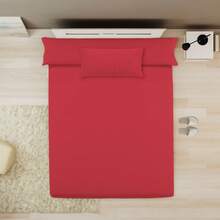 Ecommerc3 Sábana Encimera, Algodón, Para Camas de 80 a 200 cm, Suave y Transpirable, Gran Variedad de Colores - Envío GRATIS ✅ Entrega 24/48h a España (península) - Rojo - Ver 9