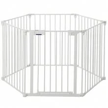 Parque para Mascotas de Varios Paneles, Barrera de  Ampliable de 3/6/8 Piezas con Kit de Montaje en Pared, Valla Interior para Mascotas para Escaleras, Puertas y Salón - 6 piezas - blanco - Ver 6
