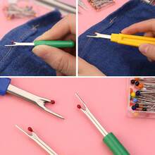 4pcs/Set Seam Ripper, Household Sewing Unpick Tool, Handcraft Cutting Knife, Includes 2 Large & 2 Small Ripper Knives, Random Color - Set - View 2