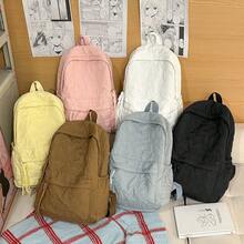 Fashionable Star Print Solid Color Backpack, Minimalist Versatile Large Capacity Multi-Function For Outdoor & School - Multicolor - View 2
