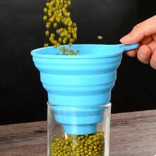1pc Mini Silicone Gel Foldable Collapsible Style Funnel Hopper Kitchen Tool - View 2
