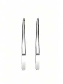 1/2支装高品质不锈钢眉镊，用于去除内生毛发，精密斜口眉镊，面部护理工具 - 多色 - 查看 6