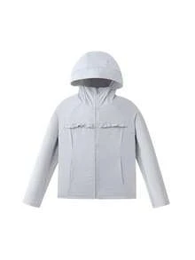 Annil [UPF50+ Cooling] New Thin Outerwear/Skin-Protecting Shirt For Girls With UV Protection And Sunscreen - Silver Cloud Gray - View 1