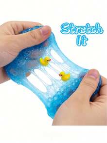Happy Duckling Swimming Slime Shape, DIY Slime Dough, Unzipping Simulation Handmade Kit, Stretchable Blue Mud, Playset, Christmas Gift - Royal Blue - View 3