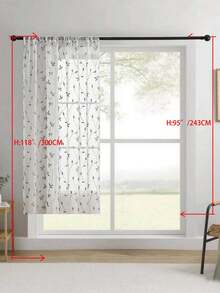 1 buah Tirai Tipis Bordir, Motif Bunga, Dengan Kantong untuk Batang Tirai, Penghalang Sinar UV, Bernapas, Kain Poliester, Tanpa Lapisan, Cocok Untuk Ruang Tamu, Kamar Tidur, Ruang Makan - Grey - View 19