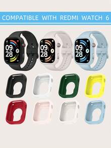 1个男女通用纯色软硅胶手表保护套，兼容6款手表，防刮擦/快拆智能手表配件 - Watch 6 - 查看 12