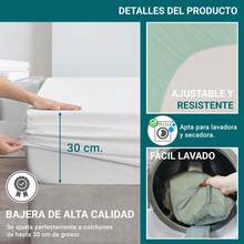 Ecommerc3 Fitted Sheet, Cotton, For Beds From 80 To 200 Cm, Elasticated Perimeter, Wide Variety Of Colors - Green - View 5