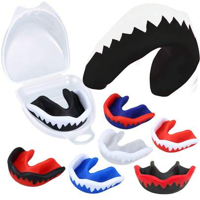 4set/1set Sports Mouthguard Braces With Storage Box, Boxing And Fighting Mouthguard Teeth Tray, Wrestling Mouthguard Gumshield, Teeth Tray Braces Also Suitable For Various Ball Sports