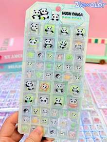 ZIEWALOR Cute Block Pet Series Panda And Rabbit 3D Stickers, Creative Seal Stickers, Candy Drip Stickers, Cartoon 3D Epoxy Resin Sticker Set | Suitable For Smartphones, Notebooks, Cups, Sticker Art | Smooth Surface, High-Quality Resin, Craft Stickers, Self-Adhesive Stickers, Stationery Lovers, DIY Enthusiasts - Multicolor - View 13