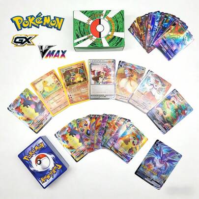 300 cartas de juego de mesa, regalo de fans de anime, tarjetas de juego, tarjetas (Serie V VMAX, tarjetas GX raras, tarjetas de juego de anime, tarjetas auxiliares, tarjetas didácticas, regalos para adultos, suministros para fiestas, accesorios para fiestas, suministros para fiestas de cumpleaños, regalos de cumpleaños, decoraciones hechas a mano, monstruos de bolsillo, cartas coleccionables, cartas clásicas, adecuadas para fiestas y regalos de cumpleaños (estilos aleatorios))