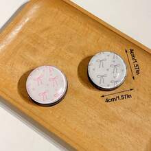 蝴蝶结图案圆形3D手机支架，一体式可折叠伸缩手机支架 - 彩色 - 查看 2